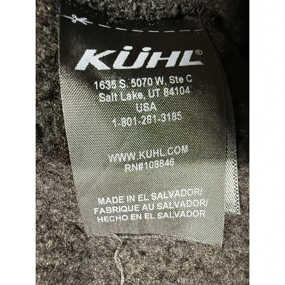 Kuhl Coat Womens Small Black Hooded Knit Snap Front Fleece Lined Parka‎ Casual